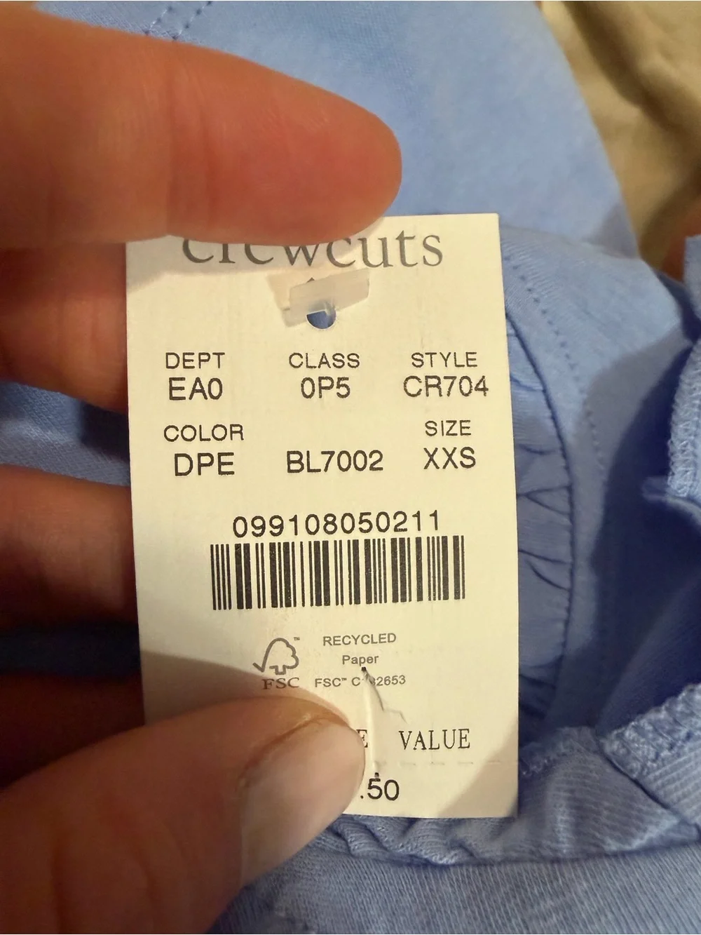 J crew periwinkle Girls' jersey ruffle-trim tank top